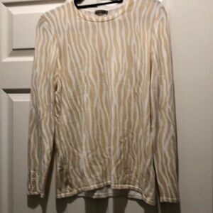 J McLaughlin cream and white animal print sweater. Size medium